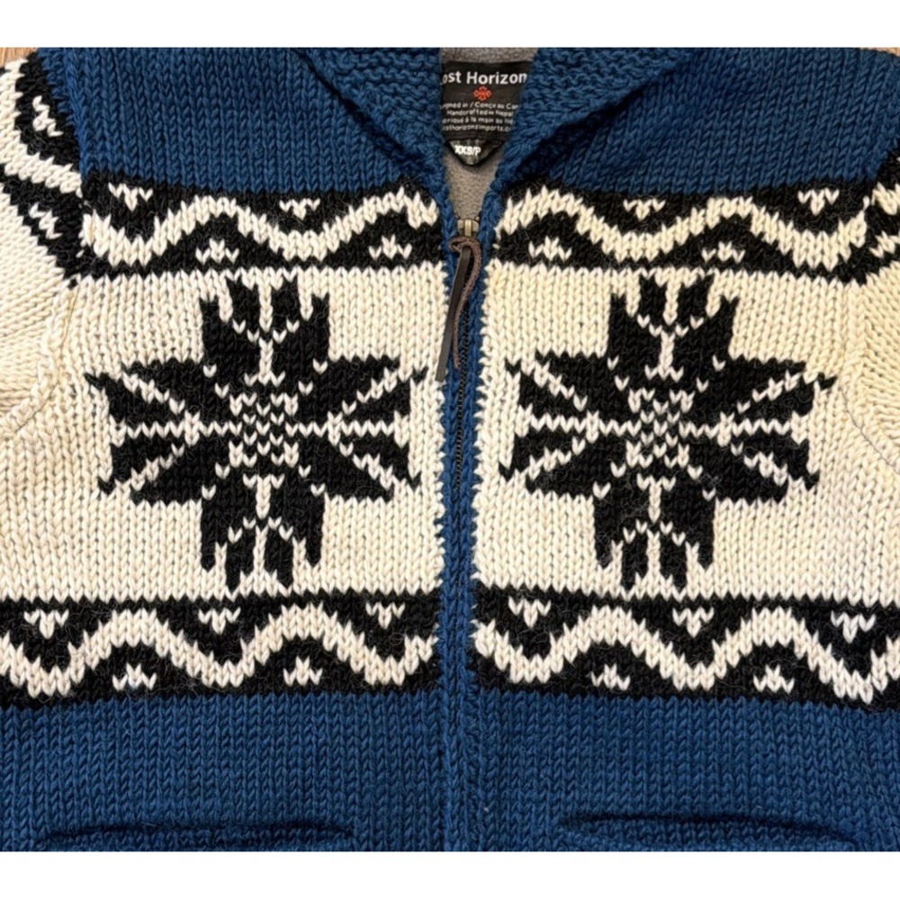 Sundance Lost Horizons XXS/P Blue Jorunn Nordic Cardigan Cowichan Sweater Jacket - Picture 3 of 16